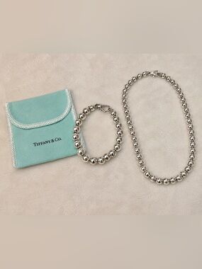Tiffany & Co. Sterling Silver Graduated Bead Necklace & Bracelet Set
